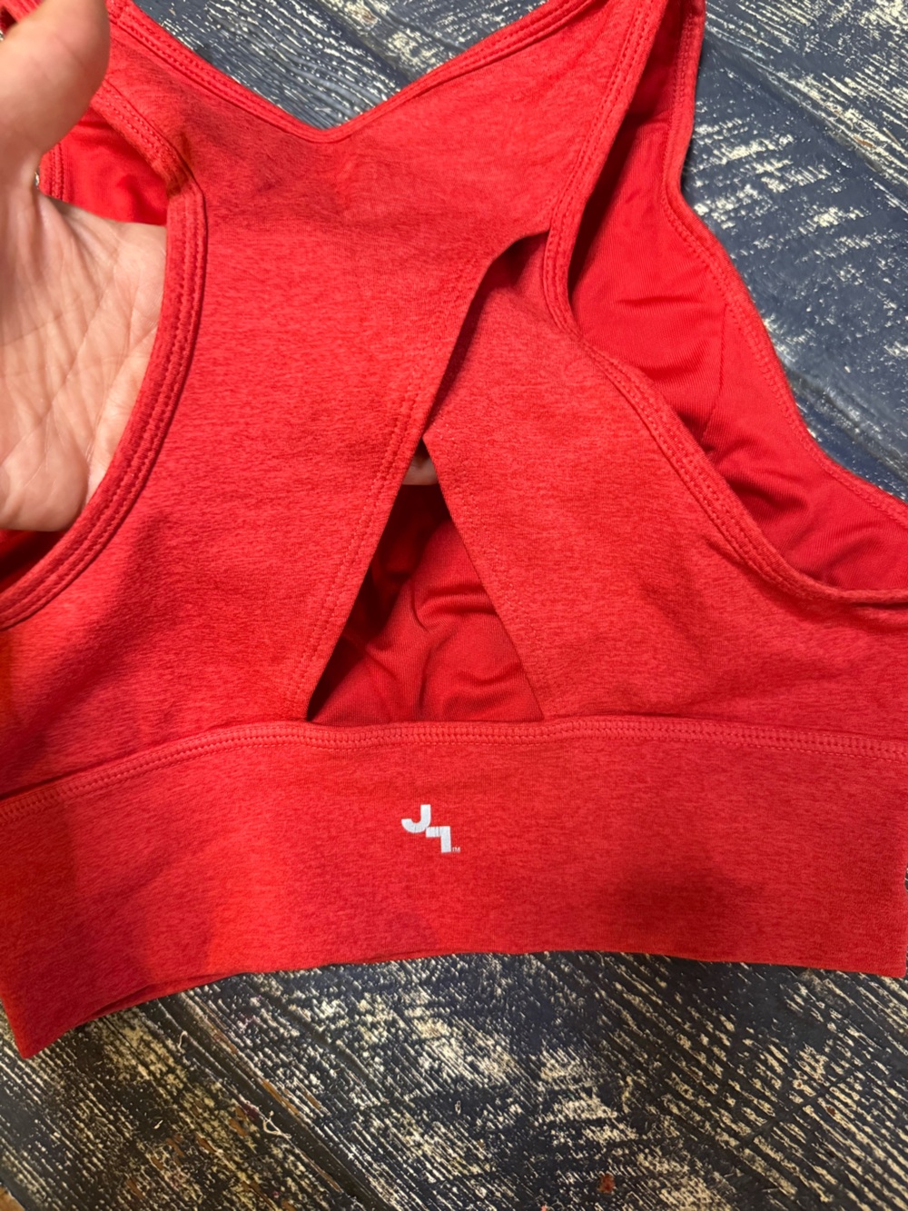 JoyLab Red High-Neck Ribbed Crop Top - Picture 3 of 3